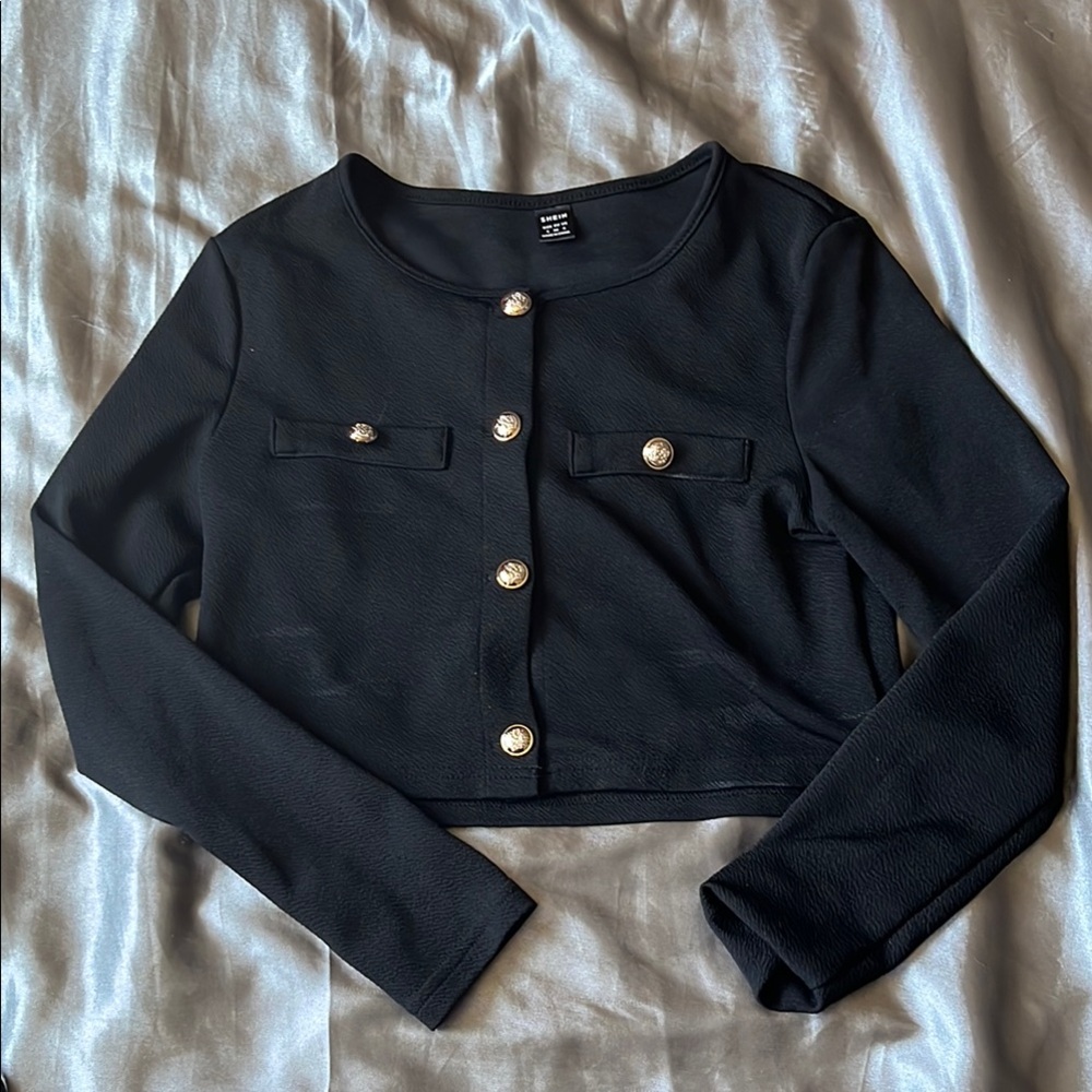 Elegant Black Button-Up Women's Top